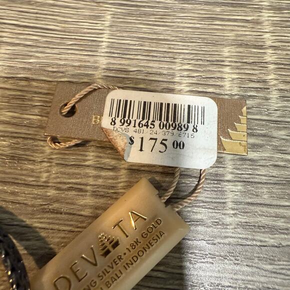 Devata Sterling Silver 18K Tulang Naga Link Bracelet  Sz 7.5" NWT - Picture 5 of 7